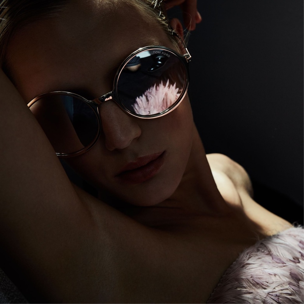 New TOM FORD Ava Round Gold Sunglasses - Picture 9 of 16